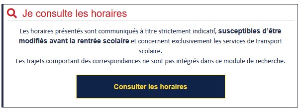 Consultez les horaires en ligne