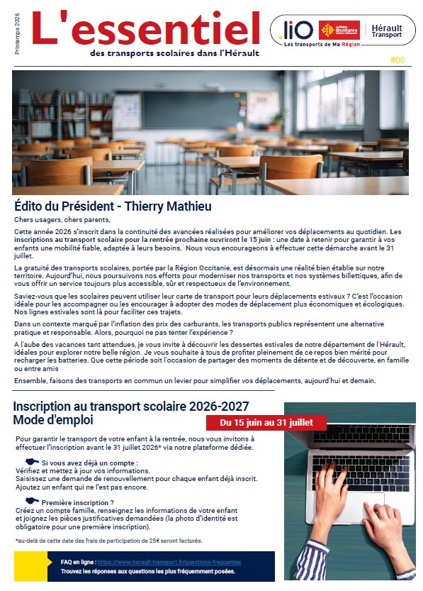 l'essentiel des transports scolaires dans l'Hérault