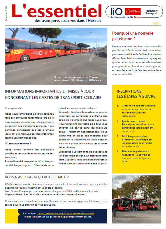 L'essentile des transports scolaires dans l'Hérault